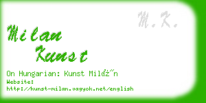 milan kunst business card